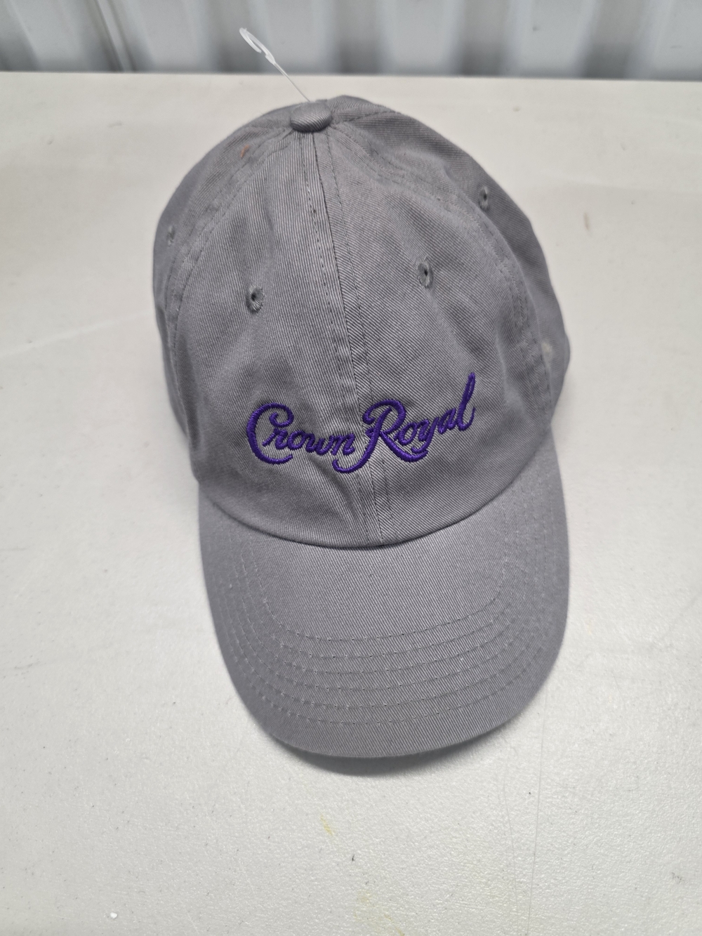 Crown Gray Baseball Cap with Purple Crown Royal Script